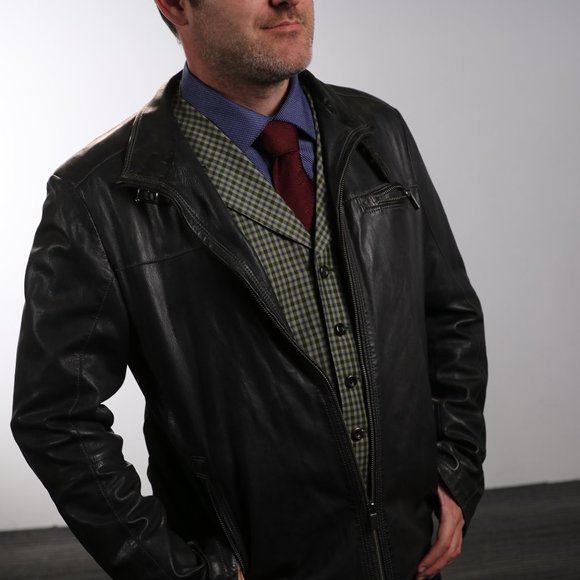 Plain moto leather jackets - Picture 4 of 5